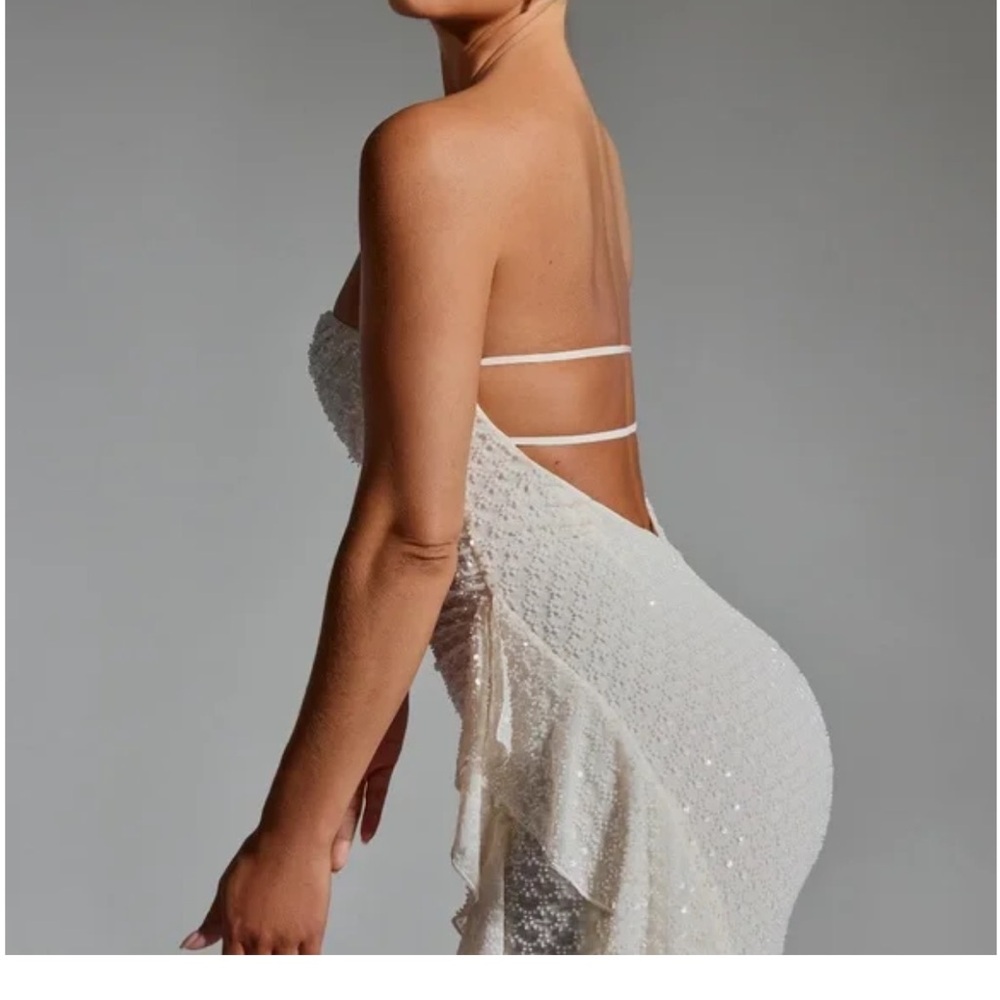 Oh Polly White Backless Dress